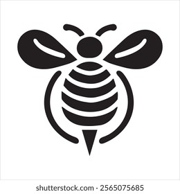silhouette of a bee. black color vector illustrations eps 10 on a white background.