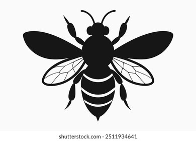 A silhouette Bee vector illustration