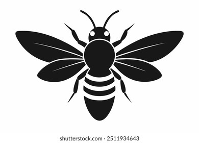 Una Ilustración vectorial de abeja de silueta