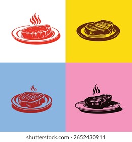 Silhouette Vector de carne de res o icono de carne