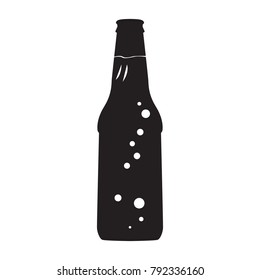 Silhouette of a beer bottle, Vector illustration
