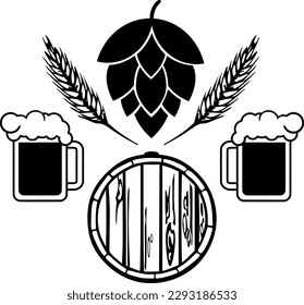 Silhouette: beer brewing with symbols