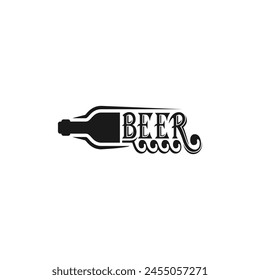 Silhouette beer logo design vector