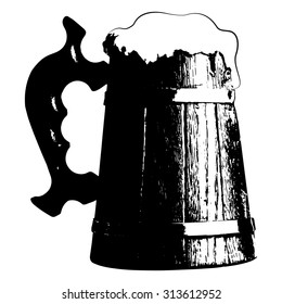 Silhouette beer mug. Vector Illustration clip art