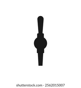 Silhouette of beer tap with handle. Element of beer pump. Front view. Vector icon and illustration on white background.	
