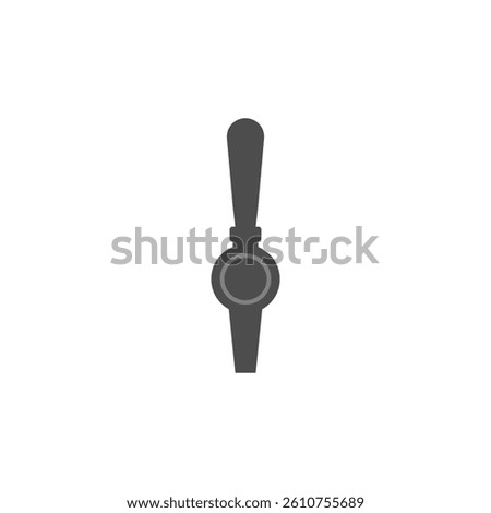 Silhouette of a beer tap with handle. Front view. Element of beer pump. Vector icon and illustration on white background.
