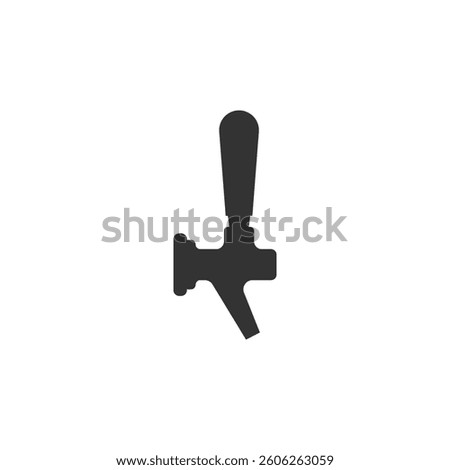 Silhouette of a beer tap with handle. Vector icon on white background.