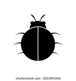 Silhouette of a beetle of the Coleoptera family on a white background. A vector image.