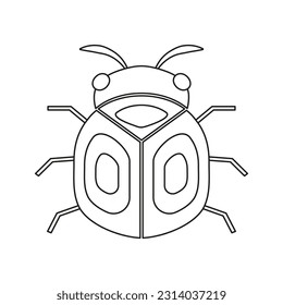 Silhouette of a beetle of the Coleoptera family on a white background. Vector image.