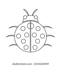 Silhouette of a beetle of the Coleoptera family on a white background. Vector image.