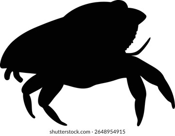 Silhouette of a beetle insect in a flat design style with its distinct features