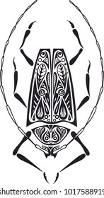 silhouette of a beetle with long minds