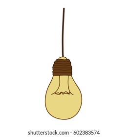 silhouette of beige light bulb pendant vector illustration