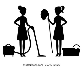 Silhouette of a Bellboy Pushing a Luggage Trolley at a Hotel