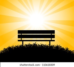Silhouette of bench