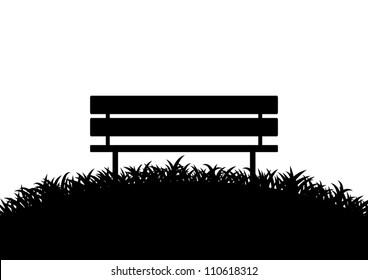 Silhouette of bench