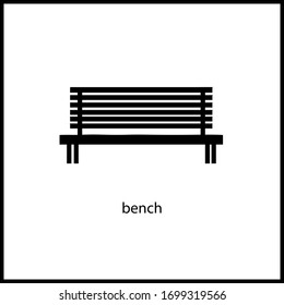 silhouette of the bench. Isolated on a white background. Vector.