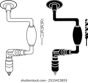 Silhueta da ferramenta da visão do banco isolada no fundo branco - equipamento industrial Clip-art