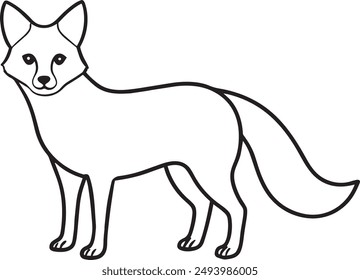 Silhouette bengal fox vector art illustration.