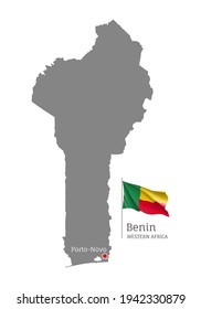 Silhouette von Benin Landkarte