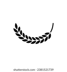 Silhouette of bent spikelet. A semicircular curved shape. svg