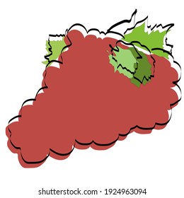 Silhouette of berries. Red grapes. Vector illustration.