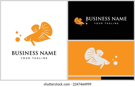 silhouette Beta fish logo template