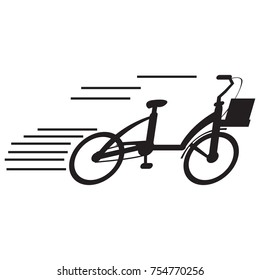 Silhouette of a bicycle, Delivery icon, Vector illustration