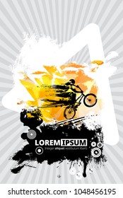 Silhouette of bicycle jumper