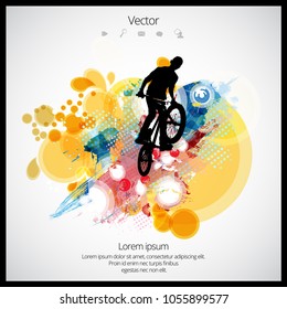 Silhouette de saltador de bicicleta