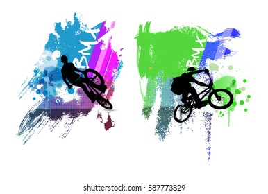 Silhouette of bicycle jumper