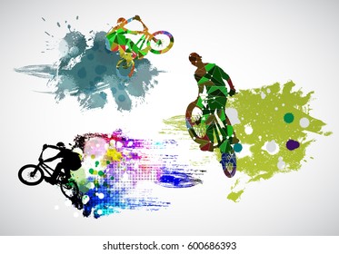 Silhouette of bicycle jumper