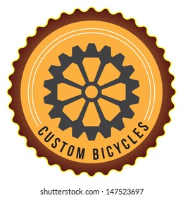 silhouette bicycle logo badge and banner vector format