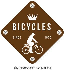 silhouette bicycle logo badge and banner vector format