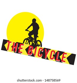 silhouette bicycle logo badge and banner vector format