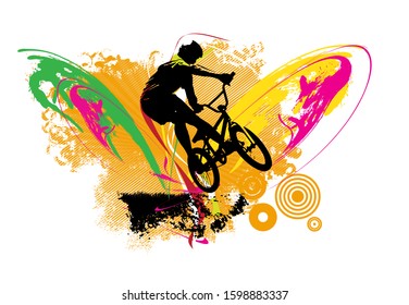 Silhouette of a bicycle rider