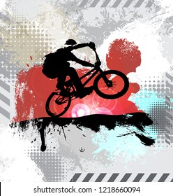 Silhouette of a bicycle rider, vector