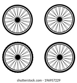 silhouette of a bicycle wheel