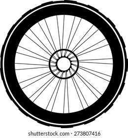 silhouette of a bicycle wheel