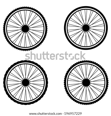 silhouette of a bicycle wheel