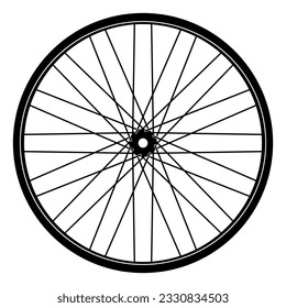 silhouette bicycle wheel Icon isolated on white background