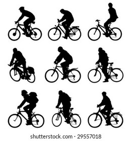 Silhouette bicycles. Vector - illustration.