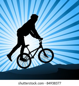 Silhouette of bicyclist