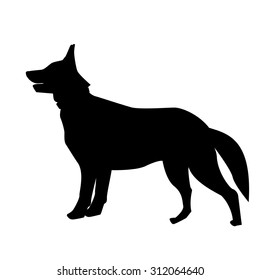 Silhouette Border Collie Dog Idle Pose Stock Vector (Royalty Free ...