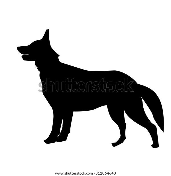 Silhouette Big Dog Vector Stock Vector (Royalty Free) 312064640 ...