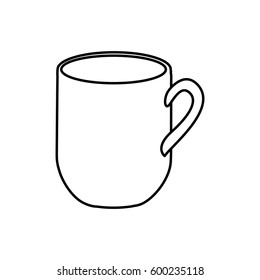 silhouette big mug with handle vector illustration