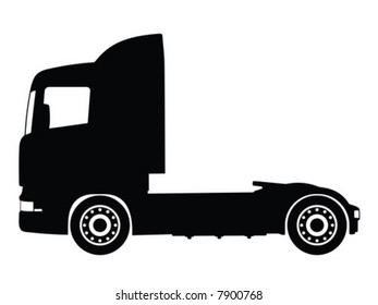 Silhouette big truck, vector illustration