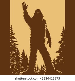 silhouette of a bigfoot vector