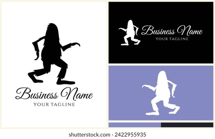 silhouette bigfoot vector logo template