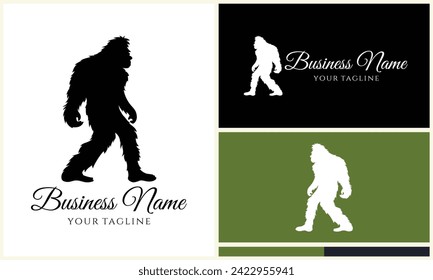 silhouette bigfoot vector logo template